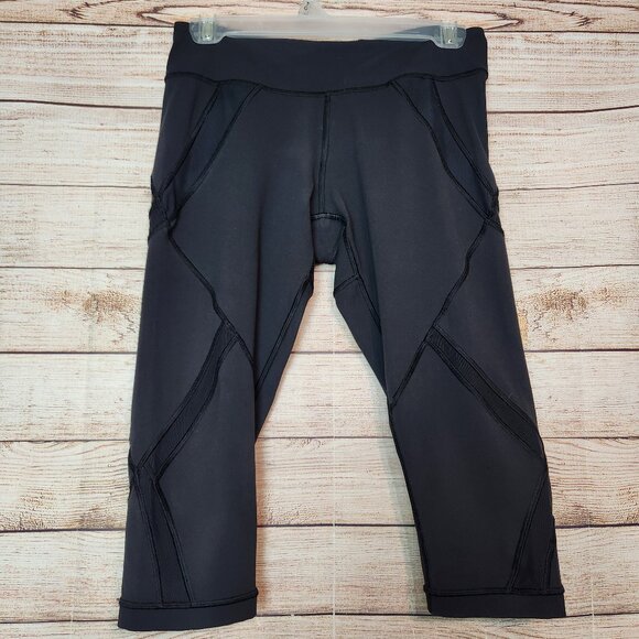 Lululemon Cool To Street Crop Leggings Black Size 6 Hidden Pocket - Picture 1 of 13